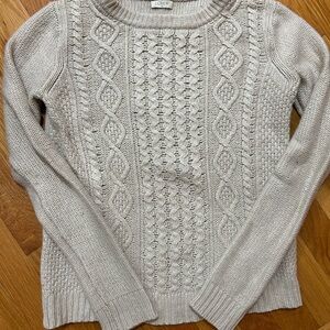J. Crew Women's Cream Cable Knit Sweater